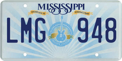 MS license plate LMG948