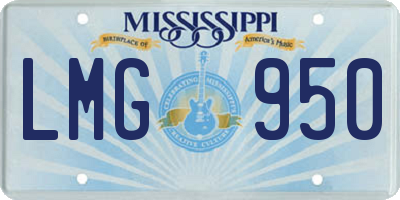 MS license plate LMG950