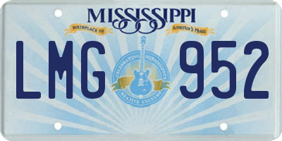 MS license plate LMG952