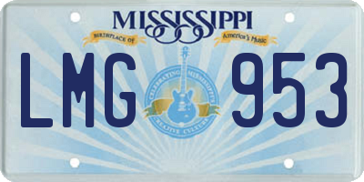 MS license plate LMG953