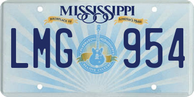 MS license plate LMG954