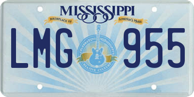 MS license plate LMG955