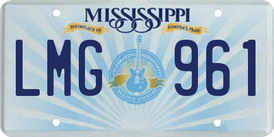 MS license plate LMG961
