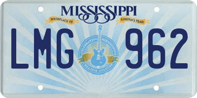 MS license plate LMG962