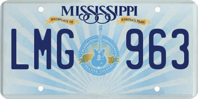 MS license plate LMG963