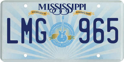 MS license plate LMG965