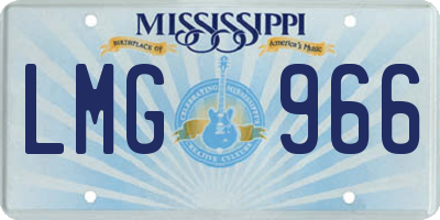 MS license plate LMG966
