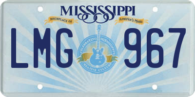 MS license plate LMG967