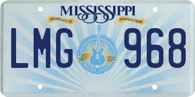 MS license plate LMG968