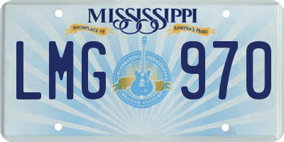 MS license plate LMG970