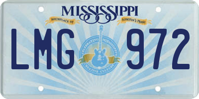 MS license plate LMG972