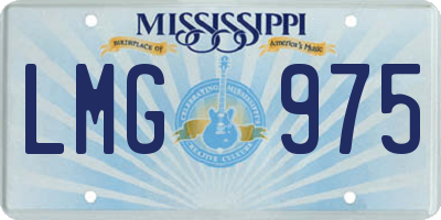 MS license plate LMG975