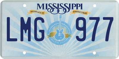 MS license plate LMG977