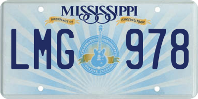 MS license plate LMG978