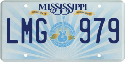 MS license plate LMG979