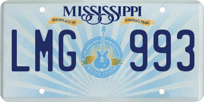 MS license plate LMG993