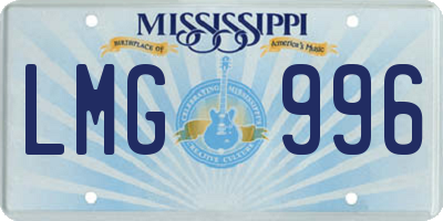 MS license plate LMG996