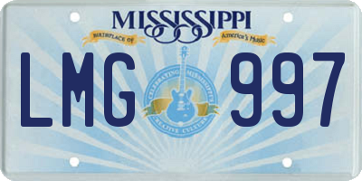 MS license plate LMG997