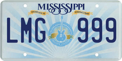 MS license plate LMG999