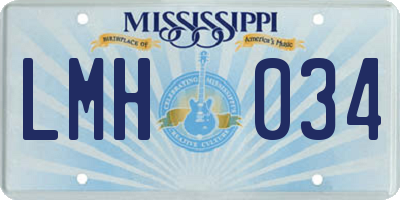 MS license plate LMH034