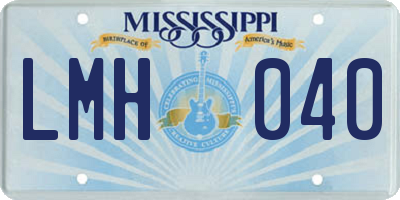 MS license plate LMH040