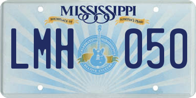 MS license plate LMH050