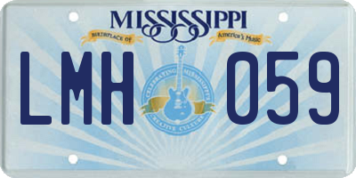 MS license plate LMH059