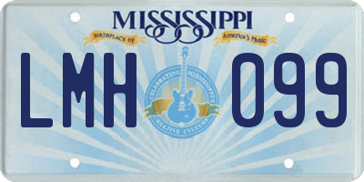 MS license plate LMH099