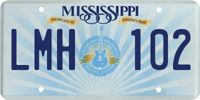 MS license plate LMH102