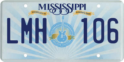 MS license plate LMH106