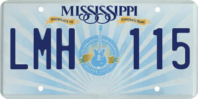 MS license plate LMH115