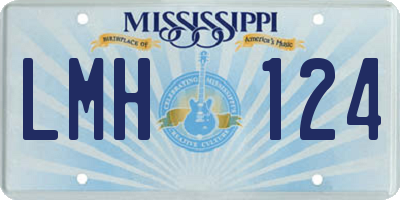 MS license plate LMH124