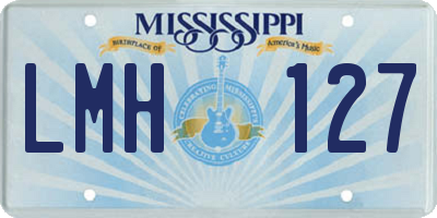 MS license plate LMH127
