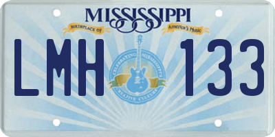 MS license plate LMH133