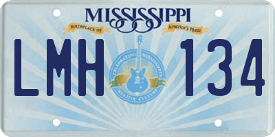 MS license plate LMH134