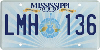 MS license plate LMH136