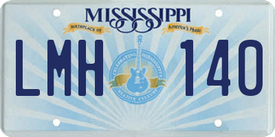MS license plate LMH140