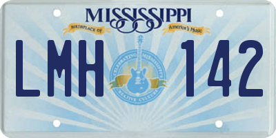 MS license plate LMH142