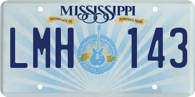 MS license plate LMH143