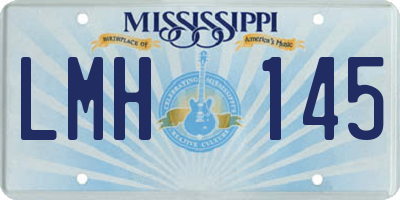 MS license plate LMH145
