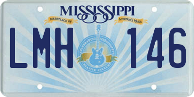 MS license plate LMH146
