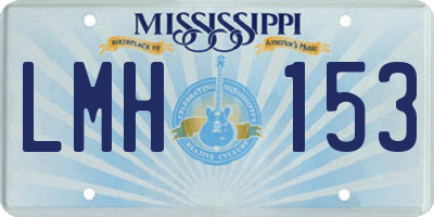 MS license plate LMH153