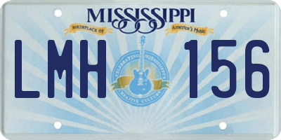 MS license plate LMH156