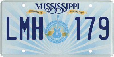 MS license plate LMH179