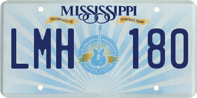 MS license plate LMH180