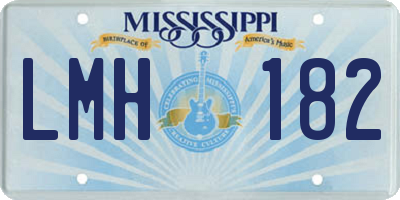 MS license plate LMH182