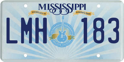 MS license plate LMH183