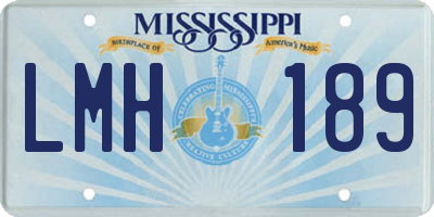 MS license plate LMH189