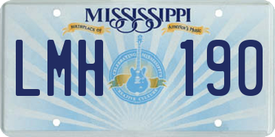 MS license plate LMH190