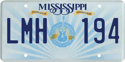 MS license plate LMH194